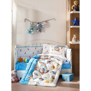 Bavlnený detský posteľný set Uzay Oyunu Blue, 100 × 170 cm