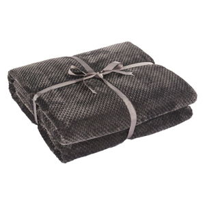 Tmavosivá deka z mikrovlákna DecoKing Henry, 240 × 220 cm