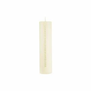 Krémovobiela adventná sviečka s číslami Unipar, doba horenia 98 h