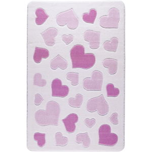 Detský rúžový koberec Confetti Sweet Love, 133 × 190 cm