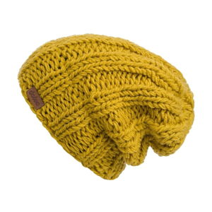 Horčicovožltá ručne pletená čiapka DOKE Mina