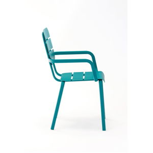Sada 4 modrých záhradných stoličiek s podrúčkami Ezeis Alicante