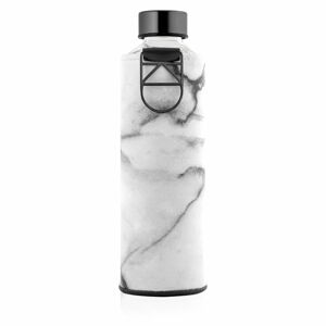 Čierno-biela fľaša z borosilikátového skla s obalom z umelej kože Equa Mismatch Stone, 750 ml