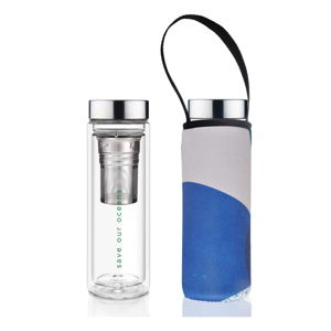 Cestovná sklenená termofľaša s dvojitou stenou v obale BBBYO Twilight, 500 ml