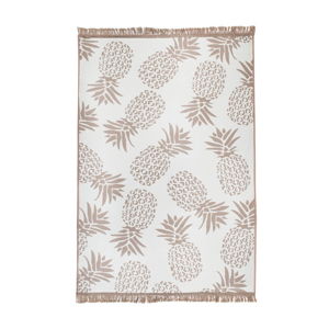 Béžovo-biely obojstranný koberec Pineapple, 80 × 150 cm