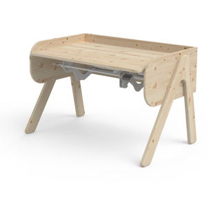 Detský písací stôl z borovicového dreva s nastaviteľnou výškou Flexa Woody