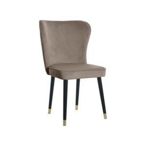 Béžová jedálenská stolička s detailmi v zlatej farbe JohnsonStyle Odette Mil