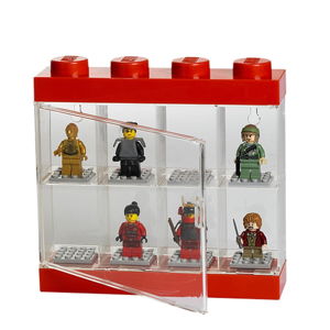 Červeno-biela zberateľská skrinka na 8 minifigúrok LEGO®