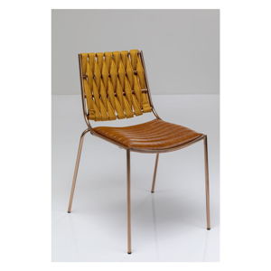 Set 4 hnedých stoličiek v imitácii kože Kare Design Two Face
