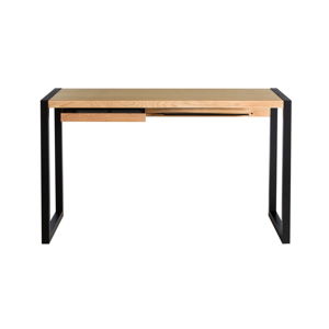 Pracovný stôl v dubovom dekore s čiernymi nohami We47 Renfrew, 126 × 55 cm