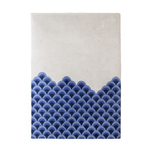 Modro-biely koberec z čistej vlny HARTÔ Marin, 170 × 240 cm