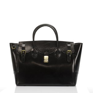 Čierna kožená kabelka Lisa Minardi Pomona