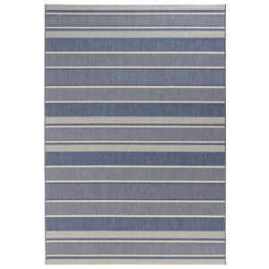 Modrý vonkajší koberec NORTHRUGS Strap, 160 x 230 cm