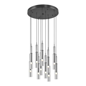 LED závesné svietidlo so skleneným tienidlom ø 50 cm v čierno-striebornej farbe Lucent – Trio Select