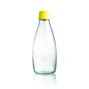 Žltá sklenená fľaša ReTap s doživotnou zárukou, 800 ml