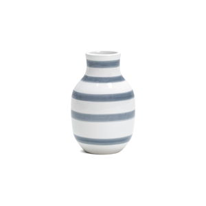 Svetlomodro-biela kameninová váza Kähler Design Omaggio, výška 12,5 cm