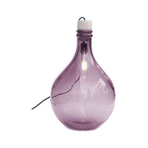 Ružová stolová lampa z recyklovaného skla Surdic
