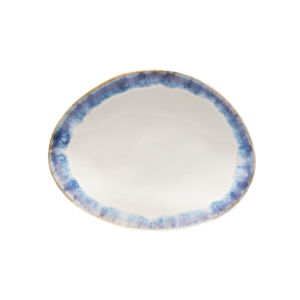 Modrobiely kameninový dezertný tanier Costa Nova Brisa