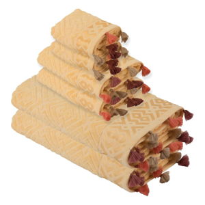 Sada 6 žltých bavlnených uterákov Bella Maison Mosaic Towel
