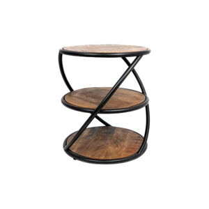 Príručný stolík z mangového dreva HSM collection Tower, ø 43 cm