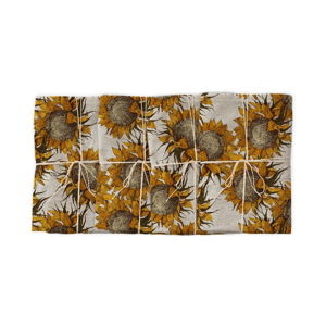Sada 4 ks látkových obrúskov s prímesou ľanu Linen Couture Sunflower, šírka 40 cm