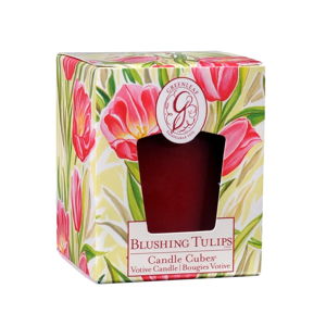 Sviečka s vôňou tulipánov Greenleaf Blushing Tulips, doba horenia 15 hodín