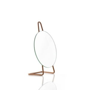 Jantárovooranžové oceľové stolové kozmetické zrkadlo Zone A-Mirror Amber, ø 31 cm