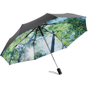Zeleno-čierny skladací dáždnik Ambiance Forest, priemer 100 cm
