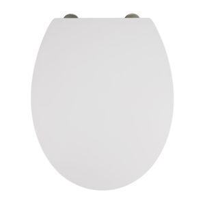 Biele WC sedadlo s jednoduchým zatváraním Wenko Mora, 44,5 x 37 cm