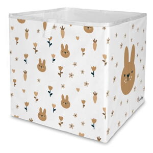 Biely látkový detský organizér na hračky 32x32x32 cm Sweet Bunnies – Butter Kings