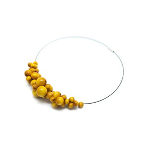 Drevený žltý náhrdelník Ko-ra-le Foam