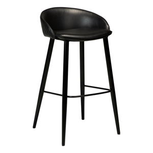 Čierna barová stolička v imitácii kože DAN-FORM Denmark Dual