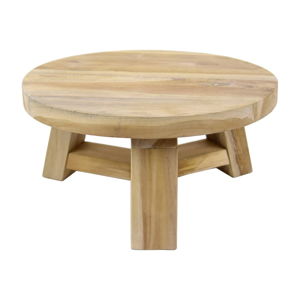 Nízká stolička z prírodného teakového dreva, ⌀ 30 cm