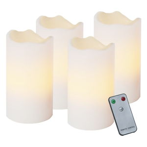 Sada 4 LED sviečok s diaľkovým ovládačom Best Season White Wachs