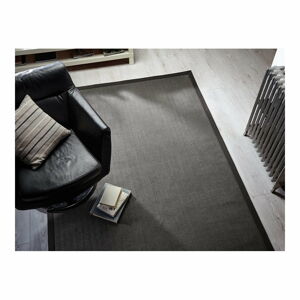 Sivý koberec z juty Flair Rugs Check, 80 x 150 cm