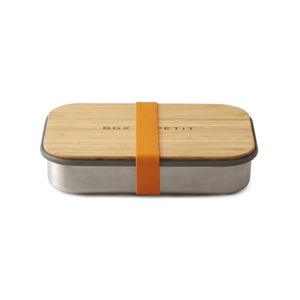 Oranžový antikoro desiatový box s bambusovým vekom Black Blum Bamboo