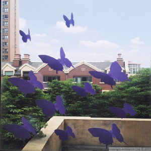 Sada 12 fialových samolepiek Ambiance Butterflies