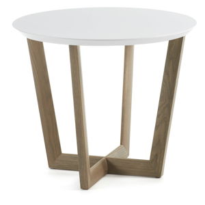Odkladací stolík z dubového dreva s bielou doskou La Forma Rondo, ⌀ 60 cm