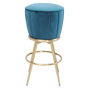 Modrá barová stolička so zamatovým čalúnením Kare Design After Work