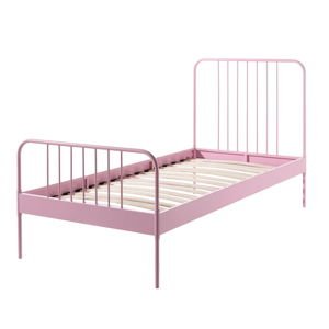 Ružová kovová detská posteľ Vipack Jack, 90 × 200 cm