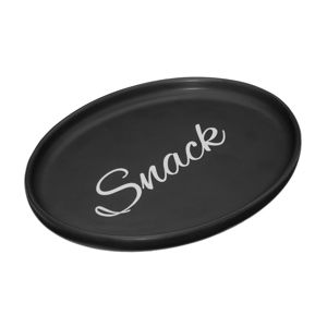 Čierny kameninový servírovací tanier Premier Housewares Mangé, 17,5 x 13,7 cm