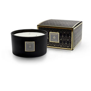 Čierna vonná sviečka v škatuľke s vôňou jazmínu a vanilky Bahoma London Pergio