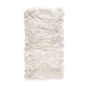 Biely koberec z ovčej kožušiny Royal Dream Zealand, 140 × 70 cm