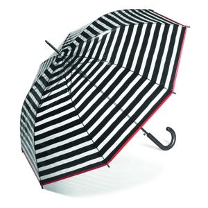 Dámsky transparentný tyčový dáždnik Ambiance Black Stripes, ⌀ 95 cm