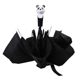 Čierny skladací dáždnik Esschert Design Panda