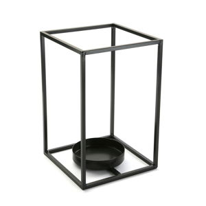 Čierny svietnik VERSA Cube, výška 29,5 cm
