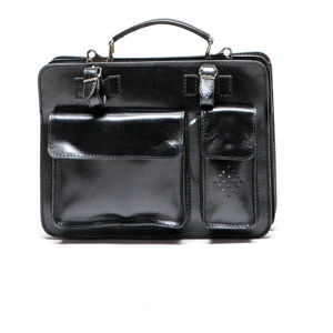 Čierna kožená kabelka Luisa Vannini, 17 x 28 cm