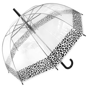 Transparentný tyčový dáždnik Ambiance Leopard, ⌀ 85 cm