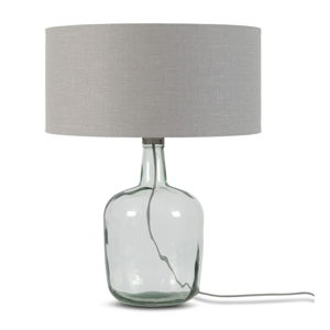 Stolová lampa so svetlosivým tienidlom a konštrukciou z recyklovaného skla Good&Mojo Murano, ⌀ 47 cm