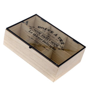 Drevená škatuľka na čaj so 6 priehradkami Dakls Hannah, 24 x 16 cm